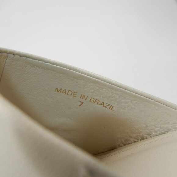 Larroude Zuzi Bit Mule Clogs Slip on Size 7 Ivory Cream Leather Wooden Studs NEW - Picture 13 of 16